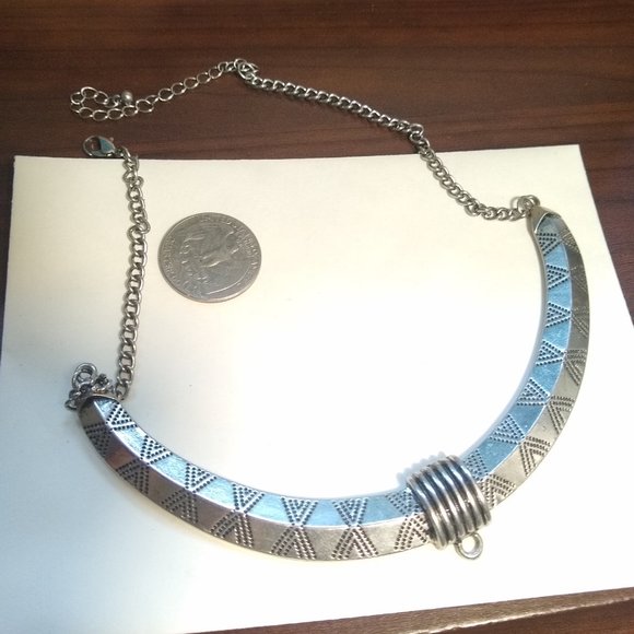 Silver choker native-inspired pattern - Picture 2 of 5